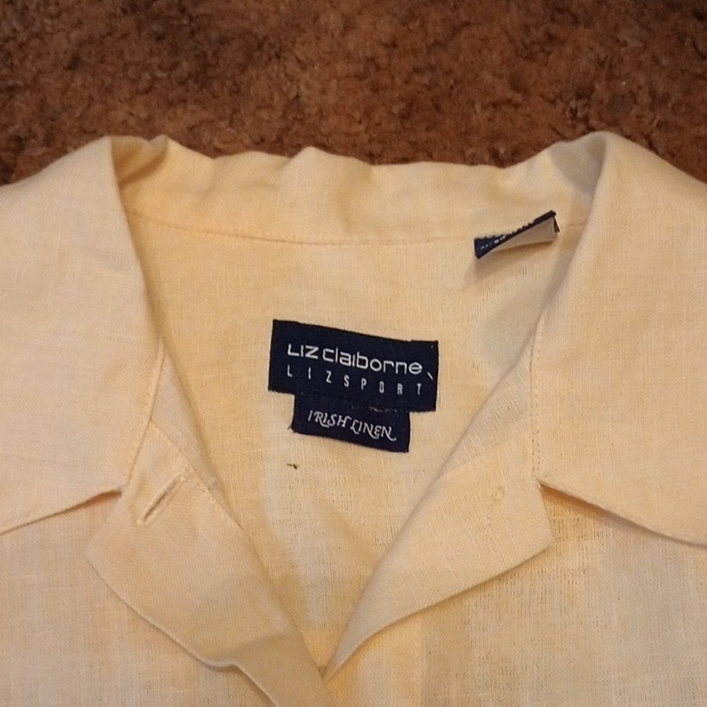 Liz Claiborne Cream Casual Button Down Shirt - Picture 7 of 8